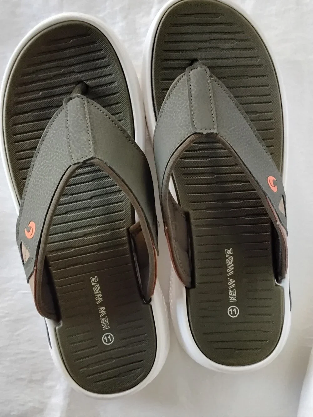Men's Olive Green Comfort Flip-Flop Sandals by New Wave